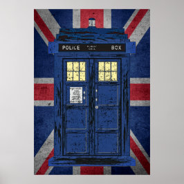 Blue Police Public Call Box - UK Time Travel 1 Poster