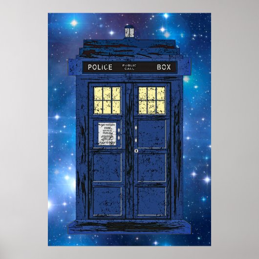 Blue Police Public Call Box - UK Time Travel 1 Poster (Voorkant)