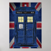 Blue Police Public Call Box - UK Time Travel 1 Poster (Voorkant)
