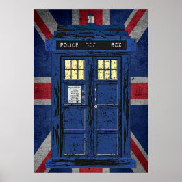 Blue Police Public Call Box - UK Time Travel 1 Poster