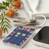 Blue Police Public Call Box - UK Time Travel 1 Sleutelhanger (Voorkant Rechts)