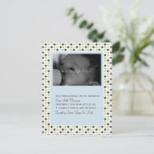 Blue Polka Dot Baby aangekondigd Aankondigingskaart (Staand voorkant)