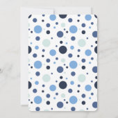 Blue polka dot Baby birth announcement Kaart (Achterkant)