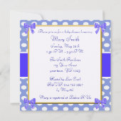 Blue Polka Dot Baby shower Invitation Kaart (Achterkant)