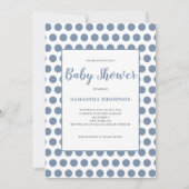 Blue Polka Dot Baby shower Kaart (Voorkant)