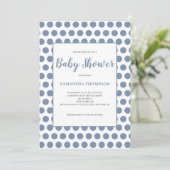 Blue Polka Dot Baby shower Kaart (Staand voorkant)