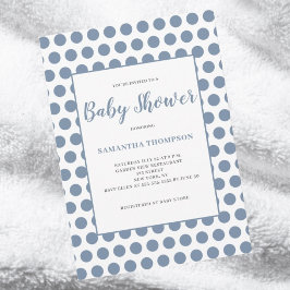 Blue Polka Dot Baby shower Kaart