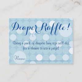 Blue Polka Dot Baby shower Luier Raffle Tickets Informatiekaartje