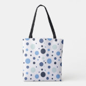 Blue polka dot baby shower tote bag (Achterkant)