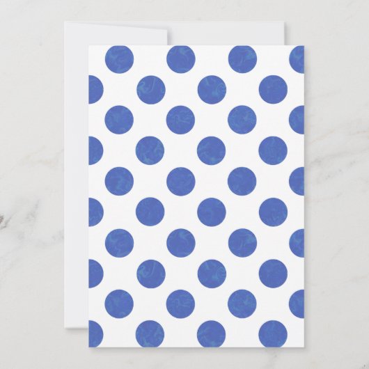 Blue Polka Dot Birthday Party Kaart (Achterkant)