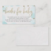 Blue Polka Dot Book Request Baby shower Invitation Informatiekaartje (Voorkant / Achterkant)