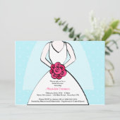 Blue Polka Dot Bridal Shower Uitnodiging (Staand voorkant)