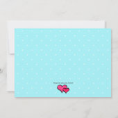 Blue Polka Dot Bridal Shower Uitnodiging (Achterkant)