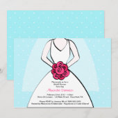 Blue Polka Dot Bridal Shower Uitnodiging (Voorkant / Achterkant)