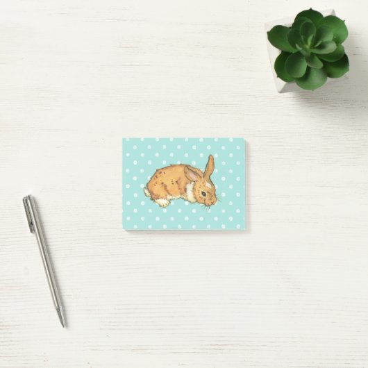 Blue Polka Dot Bunny Post-it® Notes (Kantoor)