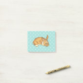 Blue Polka Dot Bunny Post-it® Notes (Op bureau)