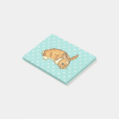 Blue Polka Dot Bunny Post-it® Notes (Schuin)