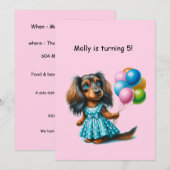 Blue Polka Dot Dachshund Kaart (Voorkant / Achterkant)