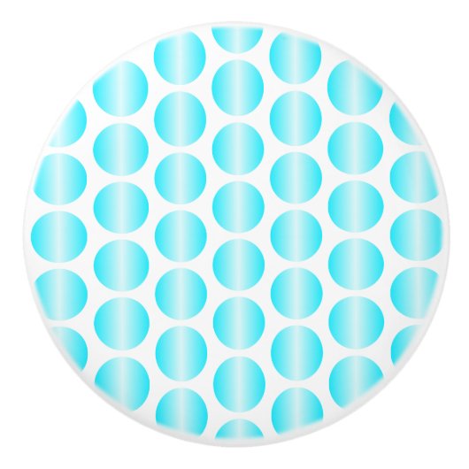 Blue Polka Dot Design Keramische Knop (Voorkant)