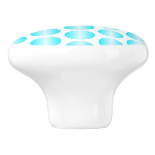 Blue Polka Dot Design Keramische Knop (Zijkant)