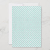 Blue Polka Dot Doop met Kruis en Zilver Lijst Kaart (Achterkant)
