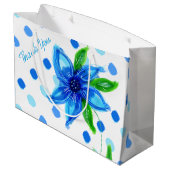 Blue Polka-Dot Gift Bag Groot Cadeauzakje (Achterkant Gekanteld)