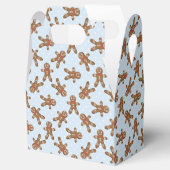 Blue Polka Dot Gingerbrood Man Kerstkoekje Bedankdoosjes (Geopend)