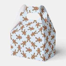 Blue Polka Dot Gingerbrood Man Kerstkoekje Bedankdoosjes