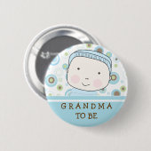 Blue Polka Dot - "Grandma to be" Pin Ronde Button 5,7 Cm (Voorkant /achterkant)