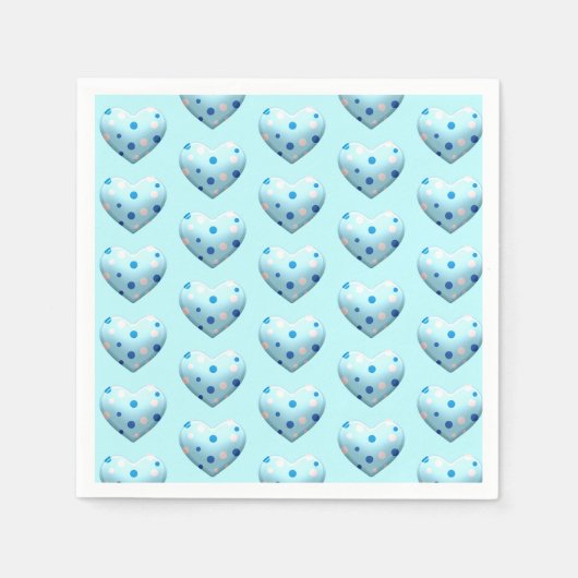 Blue Polka Dot Heart Valentijn Day Baby Boy Servet (Voorkant)