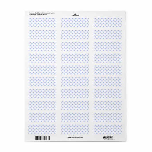 Blue Polka Dot Hearts Etiket (Full Sheet)