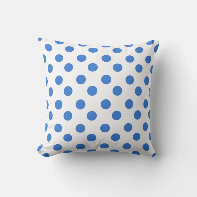 Blue Polka Dot Kussen (Voorkant)
