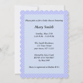 Blue Polka Dot Lace Heart Baby shower Invitation Kaart (Achterkant)