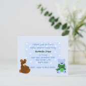 Blue Polka Dot Little Beren - Shower Invitation Kaart (Staand voorkant)
