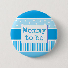 Blue Polka Dot mama om Baby shower Button te zijn