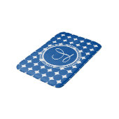 Blue Polka Dot Monogram Badmat (Gekanteld)