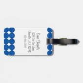 Blue Polka Dot Monogram Bagagelabel (Achterkant horizontaal)