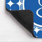 Blue Polka Dot Monogram Muismat (Hoek)