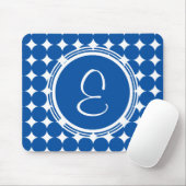 Blue Polka Dot Monogram Muismat (Met muis)