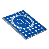 Blue Polka Dot Monogram Notitieboek (Rechterzijde)