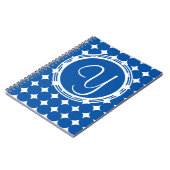 Blue Polka Dot Monogram Notitieboek (Linkerzijde)