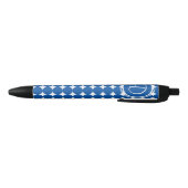 Blue Polka Dot Monogram Zwarte Inkt Pen (Bodem)