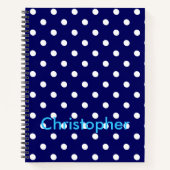Blue Polka Dot Notitieboek (Voorkant)
