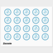 Blue Polka Dot Oh Boy Baby shower Ronde Sticker (Vel)