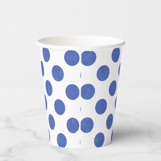 Blue Polka Dot Papieren Bekers (Rechts)