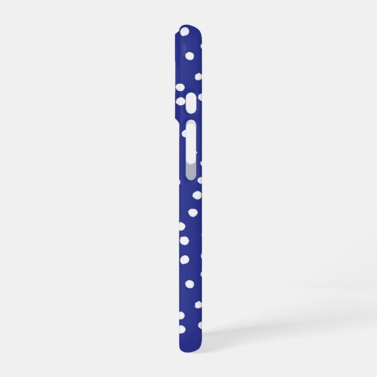 Blue Polka Dot Pattern Phone Case iPhone 16 Hoesje (Linkerkant)
