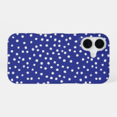 Blue Polka Dot Pattern Phone Case iPhone 16 Hoesje (Achterkant horizontaal)