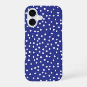 Blue Polka Dot Pattern Phone Case iPhone 16 Hoesje (Achterkant)