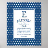 Blue Polka Dot Personalized Christelijk Baby Nurse Poster (Voorkant)