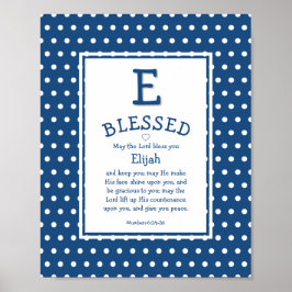 Blue Polka Dot Personalized Christelijk Baby Nurse Poster